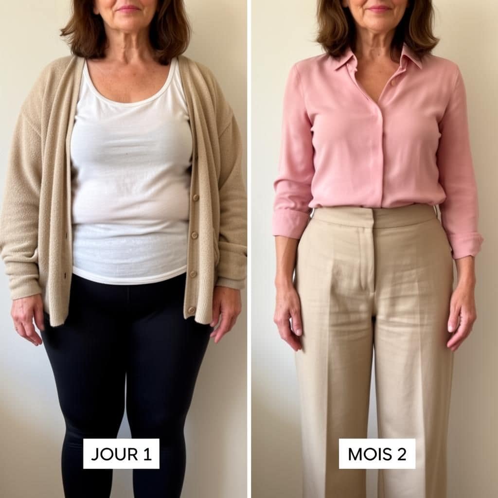 Avant / après — Catherine, 58 ans